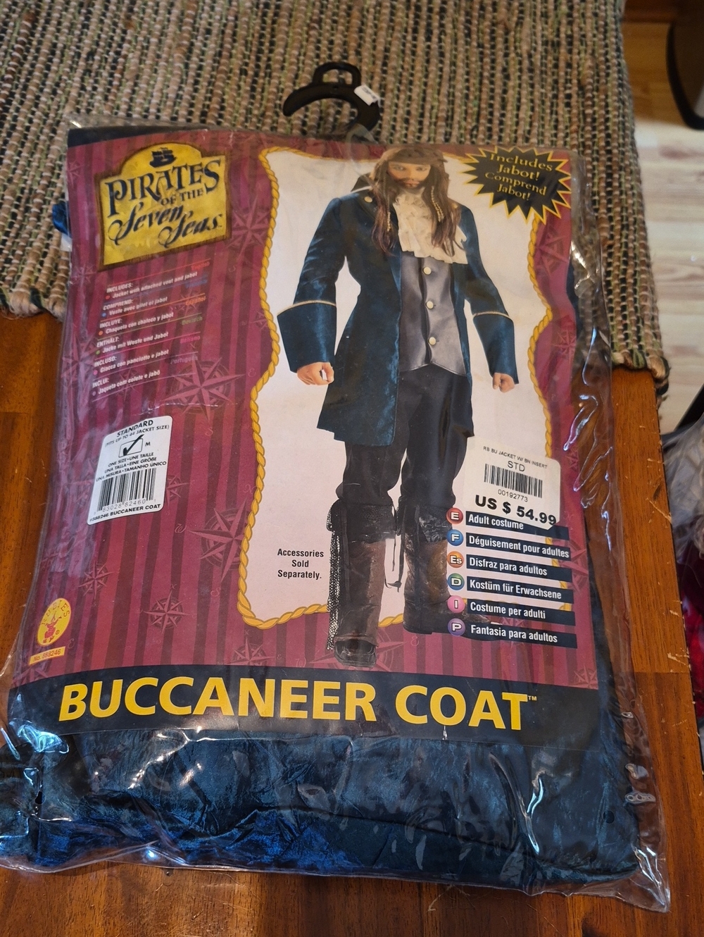 Rubie's Navy Blue Buccaneer Coat - Men's Pea Coat Costume
